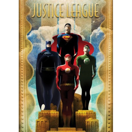 DC Comics Metal Poster Justice League Retro Idols 