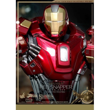 Iron Man 3 Figura Power Pose Series 1/6 Iron Man Mark XXXV Red Snapper